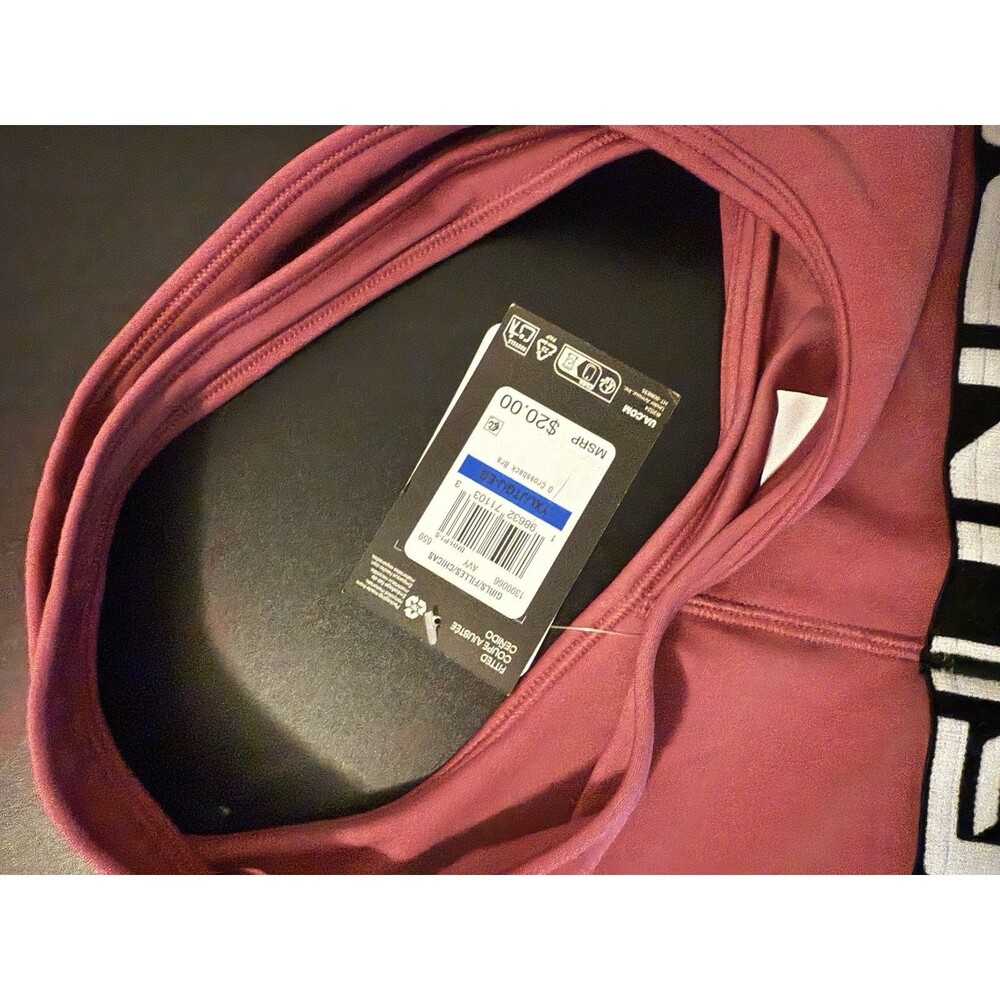 Under Armour Girls Crossback Sports Bra Pink Size Large Youth Athletic NWT - Picture 4 of 5